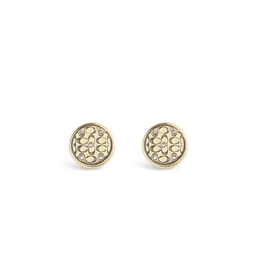 COACH Womens Signature Quilted Coin Stud Earrings2