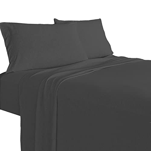 Royale Linens Soft Tees Sheet Set, Twin, Dark Grey #TOP6