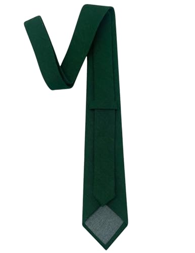 Image of Kebocis Mens Solid Color Cotton Necktie for Men