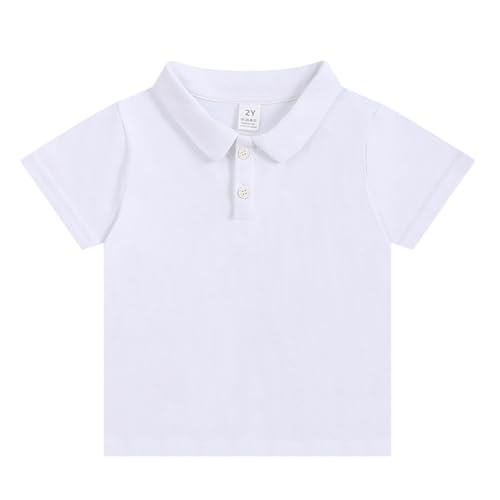 Boys Girls Short Sleeve Polo Shirts Cotton Kids School Uniform Golf Shirts Solid Color Polo T-Shirts Tops 2-6 Years