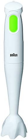 Braun MultiQuick 1 MQ100 Hand Blender, Soup Mixer, Stainless Steel Blades, BPA-Free Plastic Beaker, Dishwasher Safe Wand - White