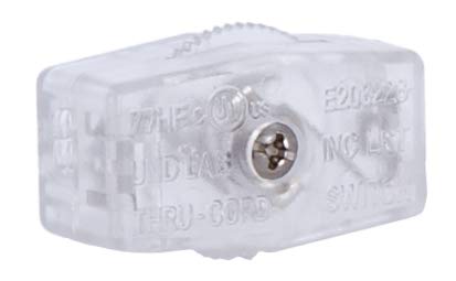 B&P Lamp® Clear Silver Inline Rotary Cord Switch for 18/2 SPT-1 Lamp Cord