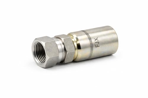 Image of (12-Pack) FJX-08-08 | 1 /2 inch Hose x 1 /2 inch JIC 37 Female Hydraulic Hose End Swivel Crimp Fitting