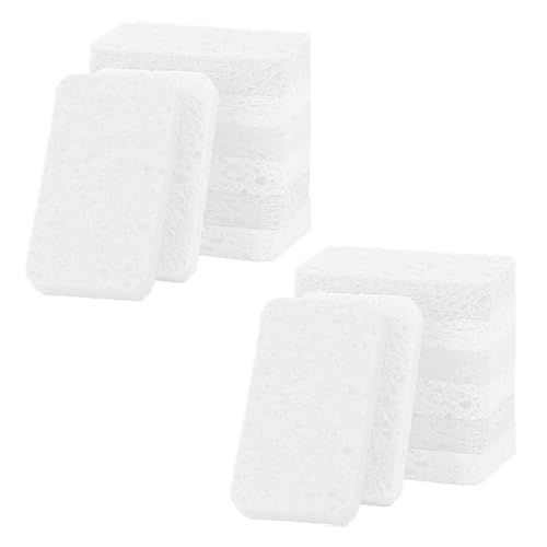 Image of 12 - Pack Non-Scratch Scrub Sponges - Sponges for Dishes and Washing Dishes, Cleaning Sponges for Kitchen Home Bathroom Cars, Funny Cut-Outs DIY for Kids (White)