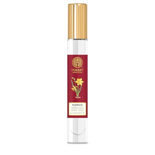 Image of Forest Essentials Luxury Unisex Liquid Perfume Gift Box|4 Long Lasting Floral Scents X 10Ml Each|Nargis, Rose, Oudh & Jasmine Saffron (Pack of 2)