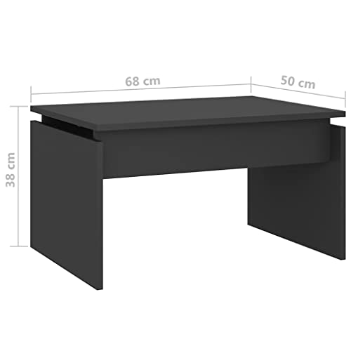 vidaXL Salontafel 68x50x38 cm spaanplaat grijs - Image 8
