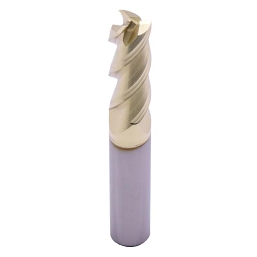 Image of 3 /8 inch 3 Flute 45 Solid Carbide Square End Mill for Aluminum, ZrN Coated | 45 Helix, 3 /8 inch Cutting Dia, 3 /8 inch Shank Dia, 1 inch Length of Cut, 2-1 /2 inch Overall Length, for Milling Aluminum and Copper