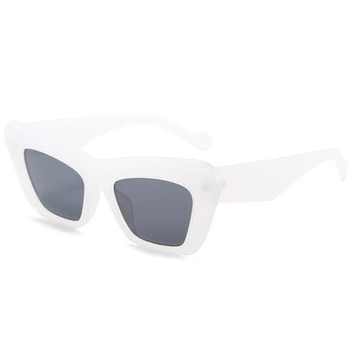 Lunettes de soleil oeil de chat femme vintage blanc gris LVTFCO nuances de mode