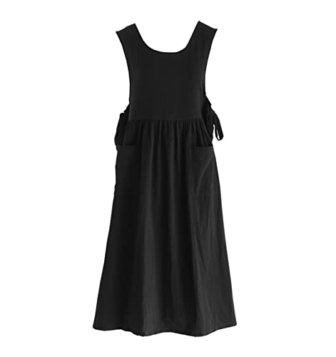 Premium Plus Size Apron Adjustable Waist Bib Apron, Soft Cotton Blend Apron with Pockets, Ideal for Kitchen Garden, Baking