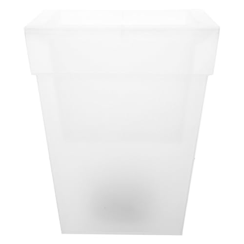 Zerodeko Lámpara Solar de Jardín Cuadrada, Maceta Decorativa de Plástico Resistente al Agua, Luz Clara para Exteriores, Iluminación Ambiental para Césped y Balcón, Jardinera de Exterior