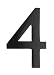 Architectural Mailboxes 3582B-3 4 in. Brass Floating House Number 4