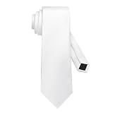 DecTwig Men's Ties Solid Color Formal Neckties 3.15' (8CM) White Ties For Men