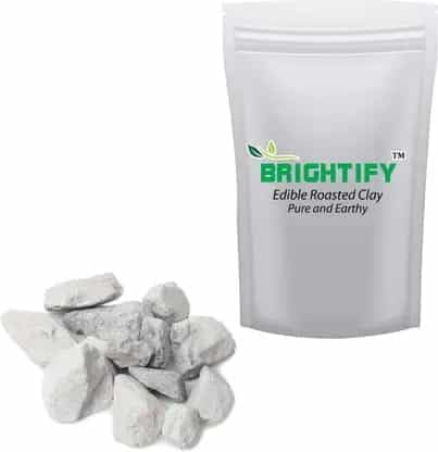 Brightify White Roasted Edible Clay 250g Pack Natural Earthy Stone Pieces for Traditional Cultural Use DIY Crafts Art Projects Educational Activities