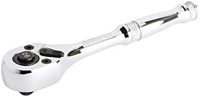 ARES 42045-1/4-Inch Drive 90-Tooth Ratchet - Premium Chrome Vanadium Steel Construction & Mirror Polish Finish - Quick Release for Easy Socket Change - 90-Tooth Reversible Design with 4 Degree Swing