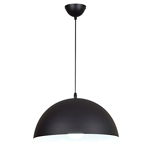 Lámpara colgante de metal brillante y robusto con pantalla de estilo industrial