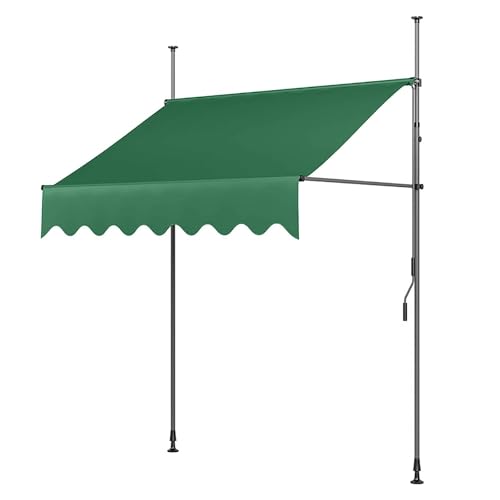 No Drilling Manual Retractable Awning, Outdoor Patio Window or Door Awning Sunshade Shelter, 118 Height Adjustable Patio Door Window Awnings Canopy, Sunshade/waterproof(G,51.18x59in/130x150cm)