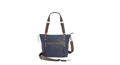 Bolso Tote Boho con relieve azul índigo miniatura 1