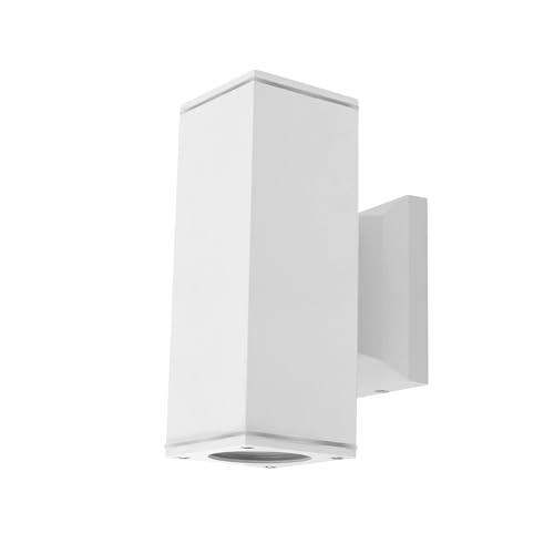 Aigostar Lampada da Parete Esterno Impermeabile IP65, GU10 Alluminio Up Down, Applique Moderna per Muro Portico Corridoio Terrazza, Bianco