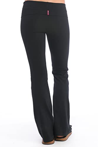Hard Tail Rolldown Bootleg Flare Pants in Cotton Spandex Black XL 323