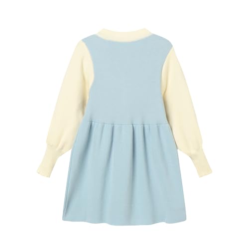 Mud Kingdom Girls Knit Sweater Dress Long Sleeve Crewneck Ruffle Dresses Happy New Year2