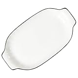 Plat à poisson à double poignée : très utile quotidien, idéal pour les réunions de famille et autres occasions, et parfait comme cadeau de pendaison de crémaillère. vaisselle en céramique pour la cuisine