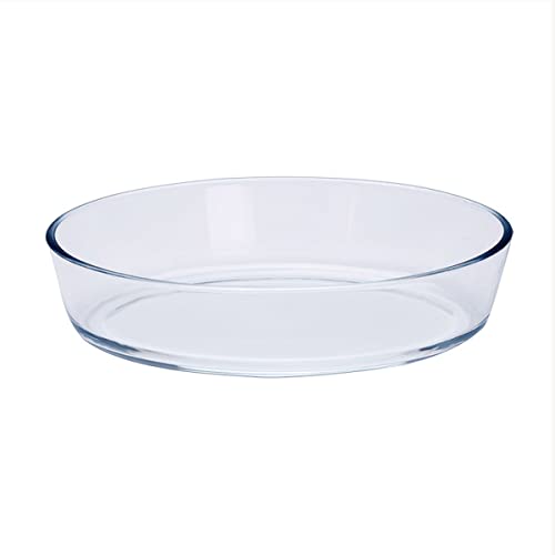 Sizikato Clear Glass Baking Pan, 8-Inch Snack Plate Fruit Plate Dessert Plate, Oven Safe