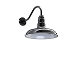 The Topanga Gooseneck Barn Light | Old Gas Station Style Steel Dome on a Gooseneck | Barn Lighting...