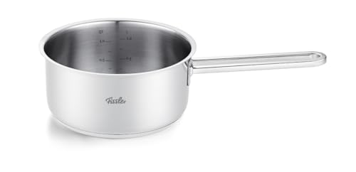 Fissler Viseo Pro/Stielkasserolle 16 cm – Edelstahl Made in Germany, Superthermic Boden, Innenskalierung, ideal für Saucen & kleine Gerichte, Induktion