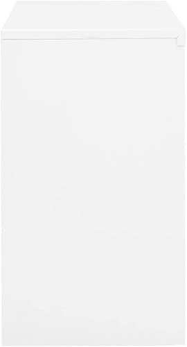 Miniatura 4 de GOLINPEILO Gabinete de almacenamiento de metal con 2 puertas y 1 estante ajustable, gabinete de oficina de acero blanco para hogar, oficina, garaje,