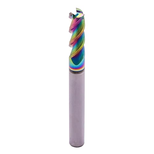 Image of 1 /4 inch 3 Flute 45 Solid Carbide Square End Mill for Aluminum, DLC Coated | 45 Helix, 1 /4 inch Cutting Dia, 1 /4 inch Shank Dia, 3 /4 inch Length of Cut, 2-1 /2 inch Overall Length, for Milling Aluminum and Copper