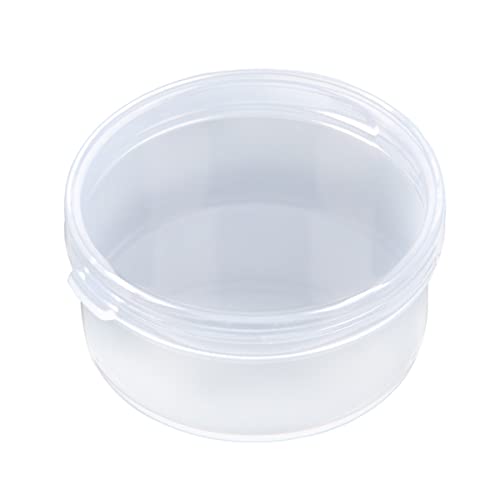 YSJJZRL 10 Pcs Cylinder Clear Plastic Stackable Bead Containers with Lids for Storage of Beads, Jewelry,Small Items (65 * 32mm)