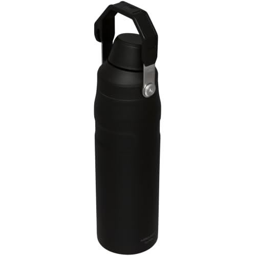 Image of Stanley IceFlow Fast Flow Water Bottle 24 oz | Angled Spout Lid | Lightweight and Leakproof for Travel and Sports | Insulated Stainless Steel | BPA-Free | Black 2.0