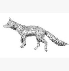 Gift Box Pewter Pin Fox Badge or Brooch Gift for Scarf, Tie, Hat, Coat or Bag
