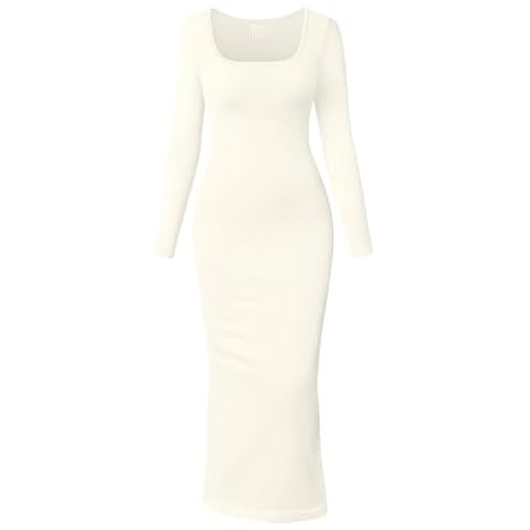 OQQ Women's Long Sleeve Bodycon Maxi Dress Cover