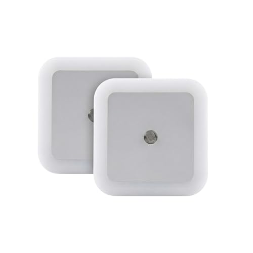 Pack 2 LUZ Nocturna LED con Sensor CREPUSCULAR AUTOMÁTICO – ILUMINACIÓN Inteligente Blanca 6000K, ENCHUFABLE, BAJO Consumo para Pasillo, BAÑO Y Dormitorio