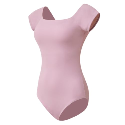Justaucorps de danse extensible et respirant à manches courtes pour femme