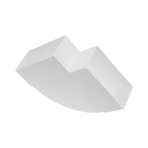 110 x 55 mm / 11 x 5,5 cm codo de conducto rectangular horizontal para conexión de tuberías. Ángulo de 90º. Sistema de ventilación, calefacción, refrigeración. Elemento de ventilación para espacios