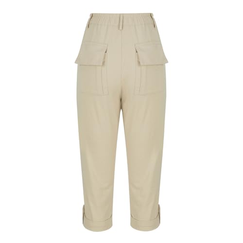 Capri Pants for Women High Waisted Straight Leg Cropped Pants Summer Casual Cargo Capris with Pockets3