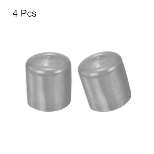 Image of uxcell 4pcs Rubber End Caps 38mm ID Vinyl Round End Cap Cover Screw Thread Protectors Light Gray, 40mm Height
