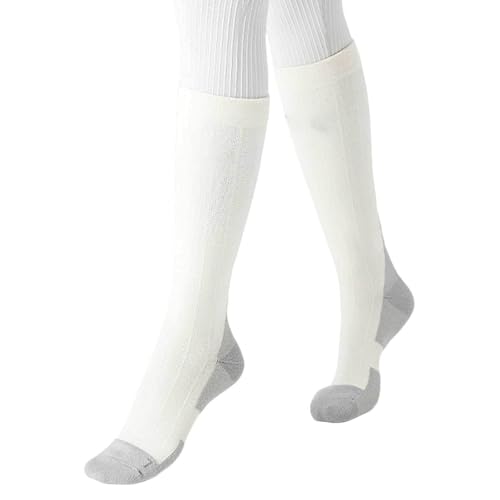 Generisch Medias de compresión para mujer, hombre, deporte, trombosis, para senderismo, calcetines de compresión, calcetines de ciclismo, calcetines largos, calcetines de compresión, 01 White, B