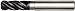 WIDIA Hanita 47N706022LT VariMill I 47N7 HP End Mill, 1.5 mm Radius, 6 mm Cutting Diameter, Carbide, TiAlN Coating, RH Cut, Straight Shank, 4-Flute