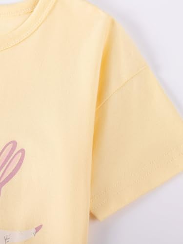 Image of HILEELANG Girls Cotton Short Set Summer 2 Piece Outfit T Shirt Shorts | 100% Cotton, Soft Breathable Fabric, 2 Piece Outfit Set, Elastic Waist, Summer Comfort for Toddler Little Girls