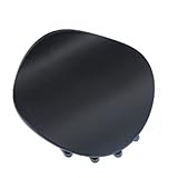 Parcelona French Onde Round Black Matte Finished Celluloid Side Slide in Secure Grip Hair Updo Yoga Hair Claw Clip Clamp Clutcher - 2 3/4 Inch