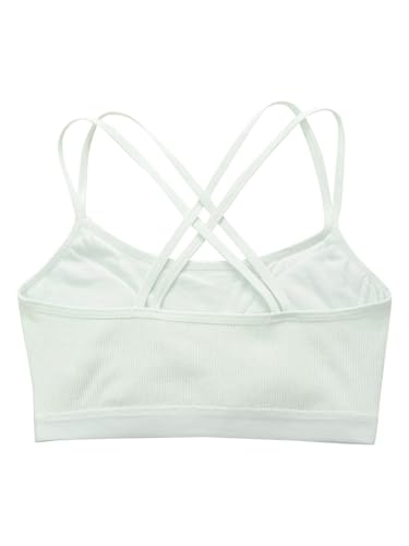 Kids Girls Ribbed Cami Sleeveless Tank Crop Top Sports Training Bras for Running Cycling Yoga4