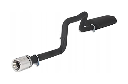Sport silencer compatible with Jeep Grand Cheerokee WJ Suv 4.7 V8 173kW 99HP 1999 2000 2001 2002 2003 2004 Muffler Black Steel Single Round Tip 100mm