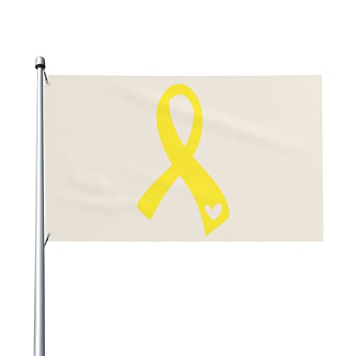 Sarcoma Cancer Awareness Yellow Ribbon Flag 3 x 5 Ft UV-beständige langlebige Qualität Dekoration Hof Indoor Garten Banner