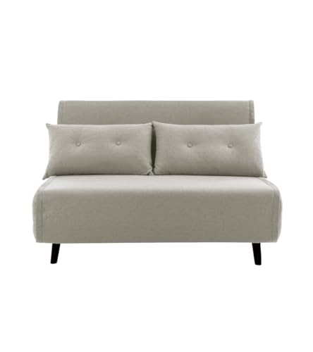 Home Heavenly® Sofá Cama Pegaso 3 en 1 Multiposición – Diseño Futón Japonés, Minimalista y Funcional – Tapizado Patas Metálicas Robustas 2 Plaza (Color Beige)