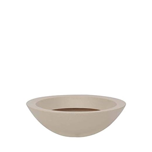 Vasart Malta Vaso de Flores Bowl, Granito Areia, 36x12cm