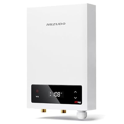 11kW Tankless Water Heater Electric, MIZUDO 240 Volt Instant Hot Water Heater, Up to 2.6 GPM for 1-2 Point of Use, with LED Digital Display, ETL Certified