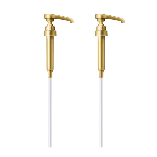 Image of Cafe Le Rou Cane Sugar Classic Syrup - 25.4 oz, 2 Pack with 2 Gold Pump Dispensers